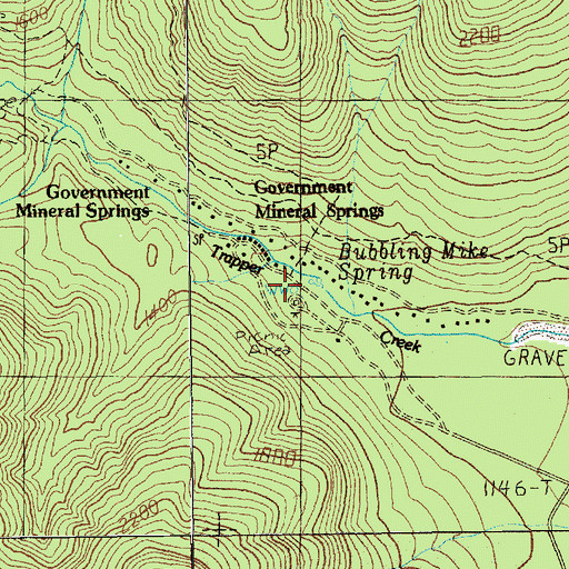 Topographic Map of Bubbling Mike Spring, WA