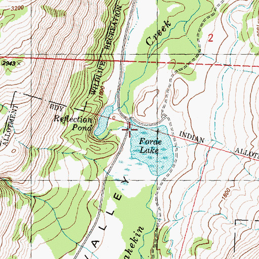 Topographic Map of Forde Lake, WA