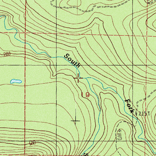 Topographic Map of Salmonberry Creek, WA