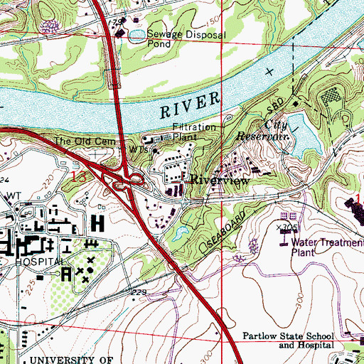 Topographic Map of Riverview, AL