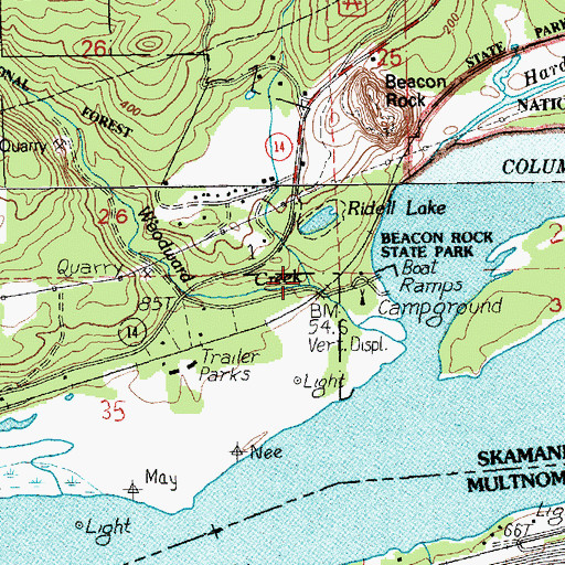 Topographic Map of Little Creek, WA