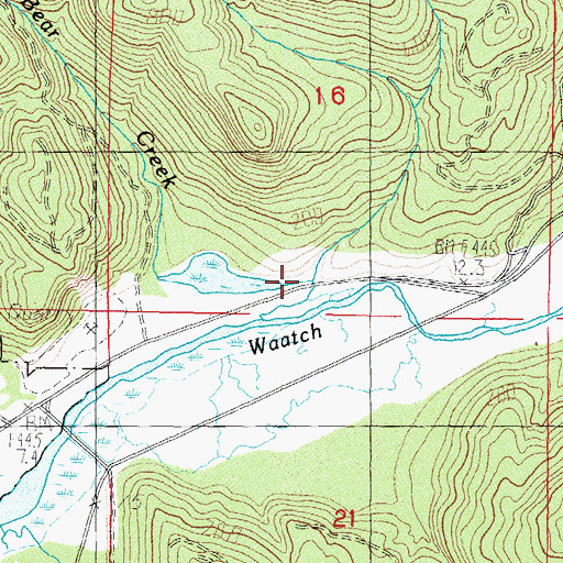 Topographic Map of Bear Creek, WA