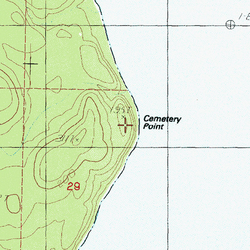 Topographic Map of Cemetery Point, WA