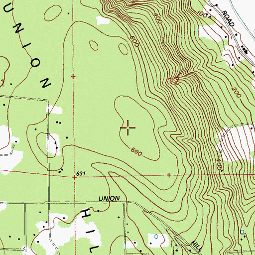 Topographic Map of Union Hill, WA
