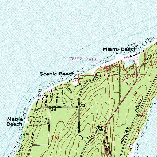 Topographic Map of Scenic Beach State Park, WA