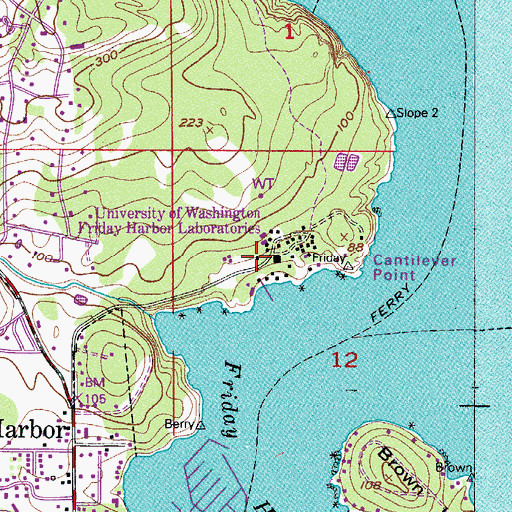 Topographic Map of Oceanographic Laboratories, WA