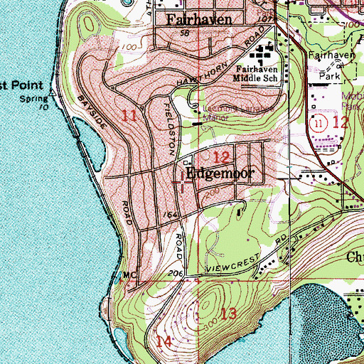 Topographic Map of Edgemoor, WA