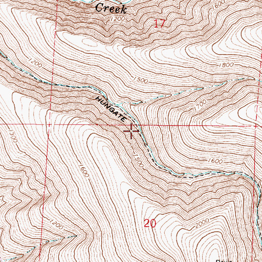Topographic Map of Hungate Grade, WA