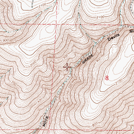 Topographic Map of Moys Grade, WA