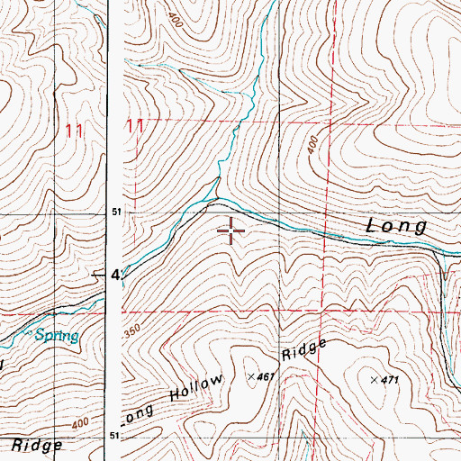 Topographic Map of Long Hollow Trail, WA