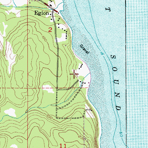 Topographic Map of Rose Point, WA