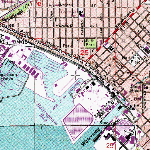 Topographic Map of I and J Street Waterway, WA
