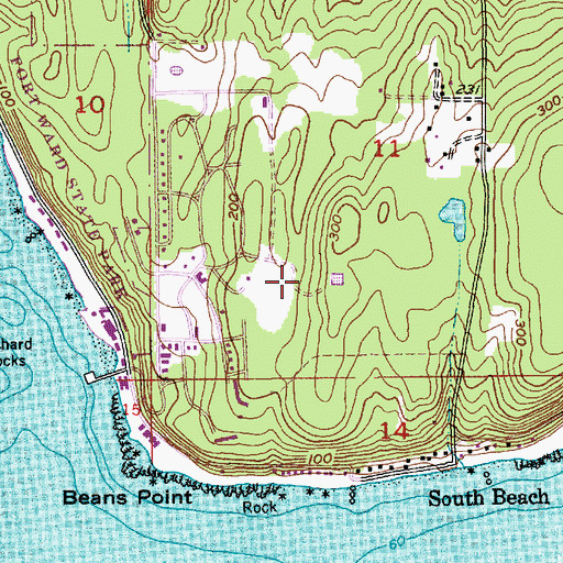 Topographic Map of Fort Ward, WA