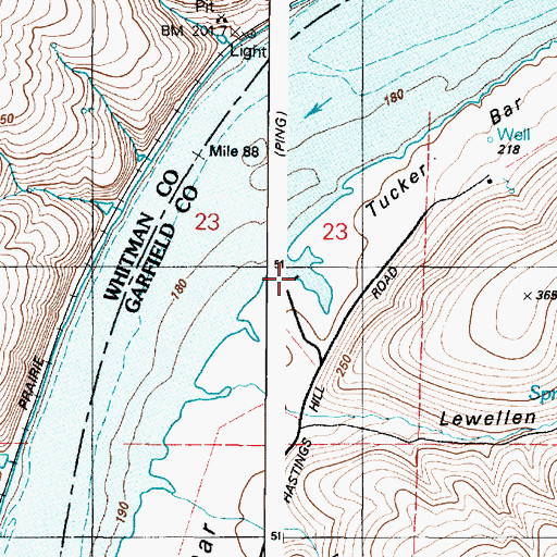 Topographic Map of Willow Landing, WA