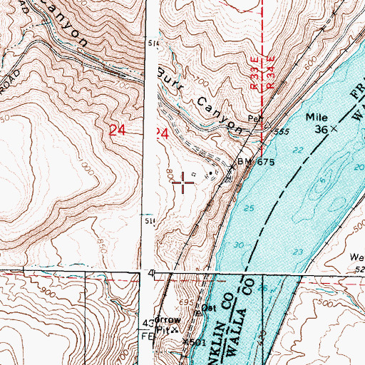Topographic Map of Burr Canyon, WA
