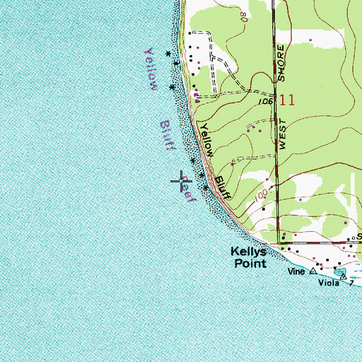 Topographic Map of Yellow Bluff Reef, WA