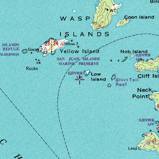 Topographic Map of Shirt Tail Reef, WA