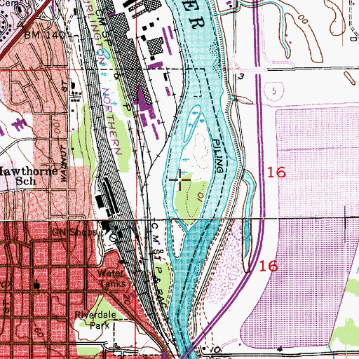 Topographic Map of Ferry Baker Island, WA