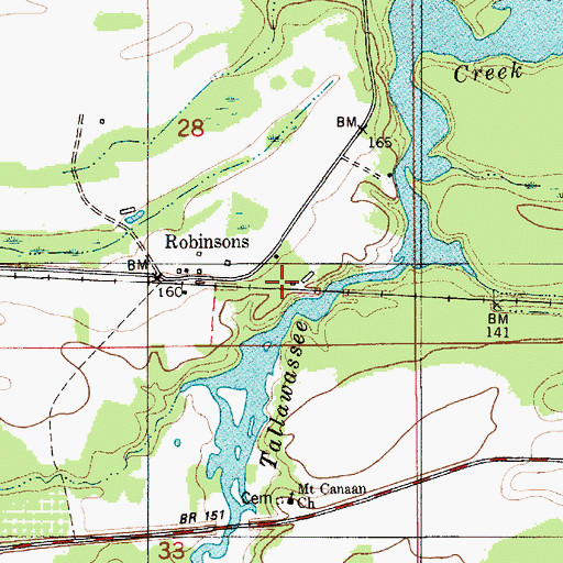 Topographic Map of Robinsons, AL