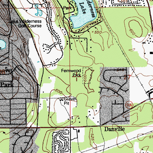 Topographic Map of Fernwood Park, WA