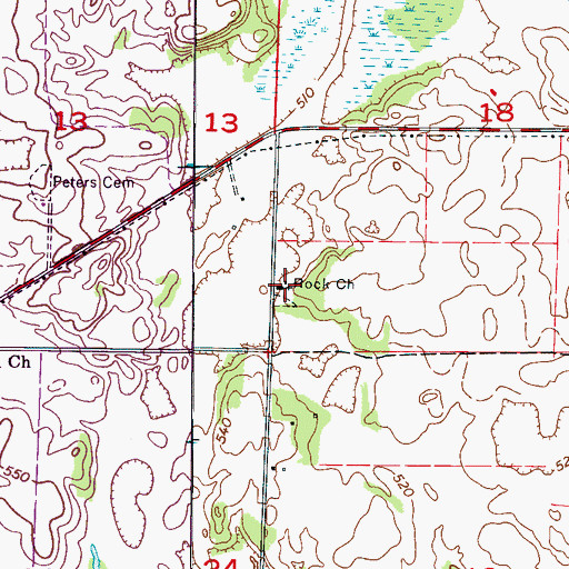 Topographic Map of Rock Primitive Baptist Church, AL
