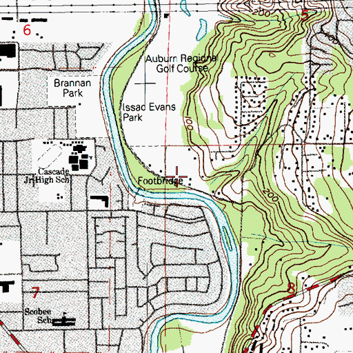 Topographic Map of Isaac Evans Park, WA