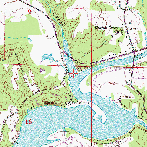 Topographic Map of Rock Creek, AL