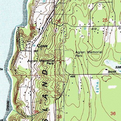 Topographic Map of Agren Memorial Park, WA