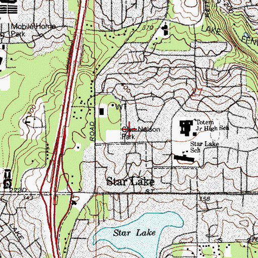 Topographic Map of Nelson Park, WA