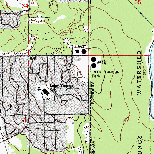 Topographic Map of Lake Youngs Park, WA