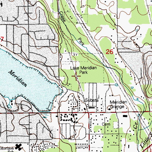 Topographic Map of Lake Meridian Park, WA