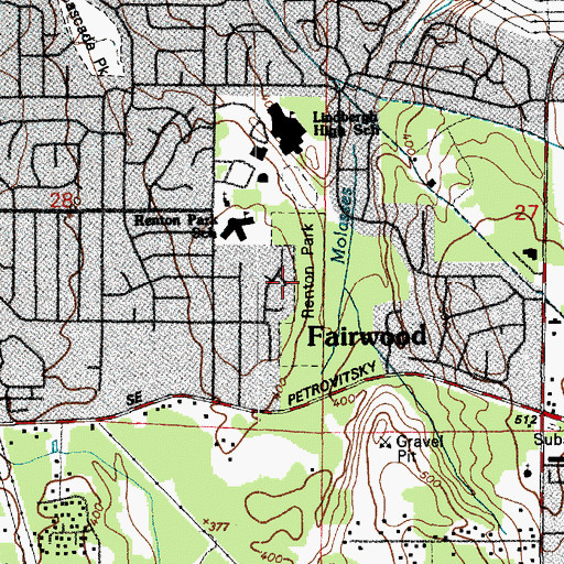 Topographic Map of Renton Park, WA