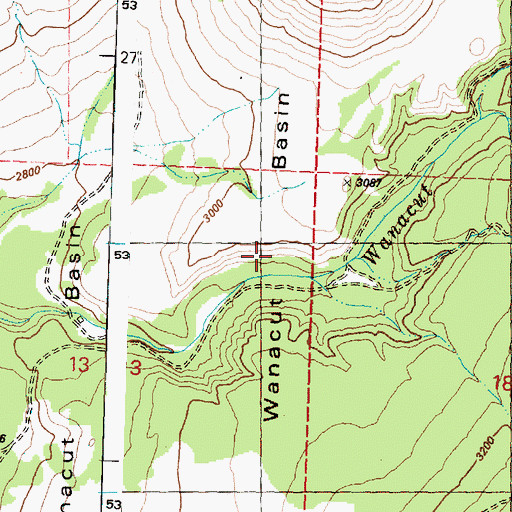Topographic Map of Wanacut Basin, WA