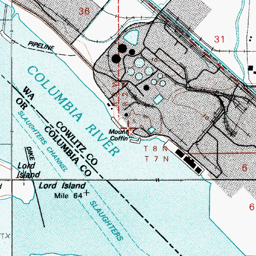 Topographic Map of Mount Coffin, WA