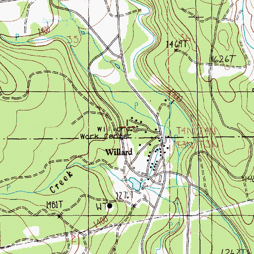 Topographic Map of Willard Work Center, WA