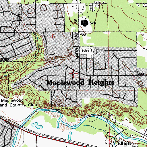 Topographic Map of Maplewood Heights, WA
