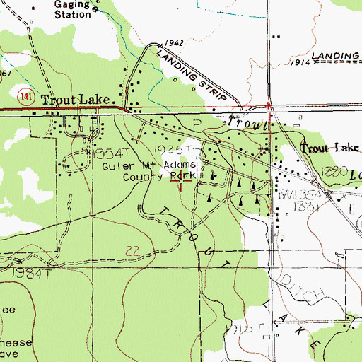 Topographic Map of Guler Mount Adams County Park, WA