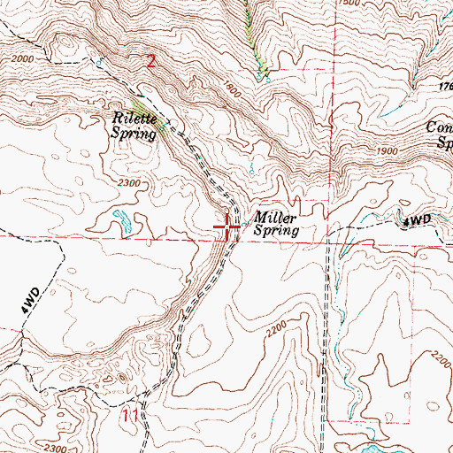 Topographic Map of Miller Spring, WA