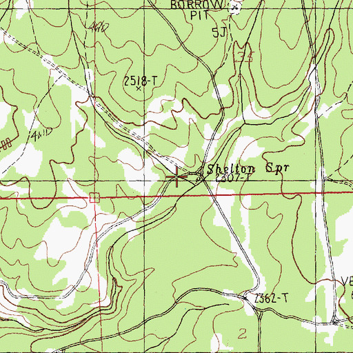 Topographic Map of Shelton Spring, WA
