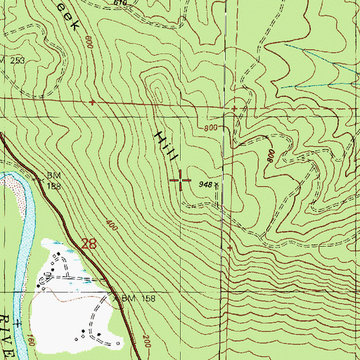 Topographic Map of Grader Creek Hill, WA