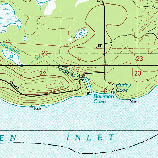 Topographic Map of Snodgrass Creek, WA