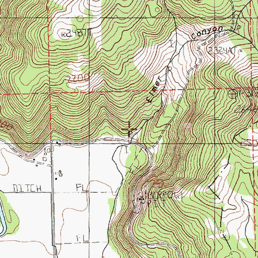Topographic Map of Elmer Canyon, WA
