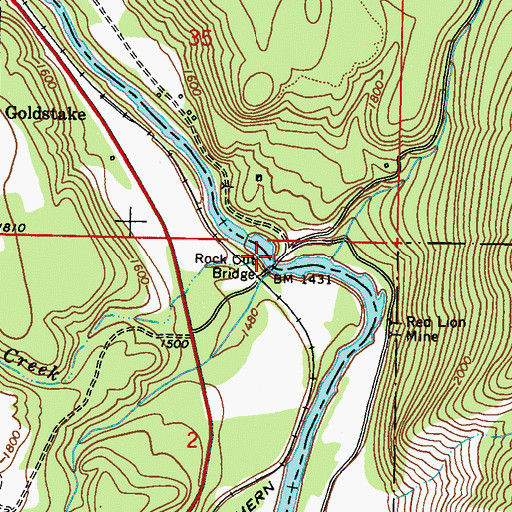 Topographic Map of Rock Cut Bridge, WA