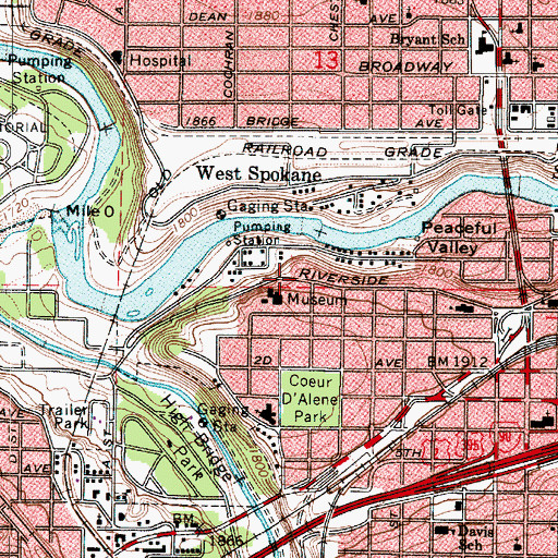 Topographic Map of Campbell House, WA