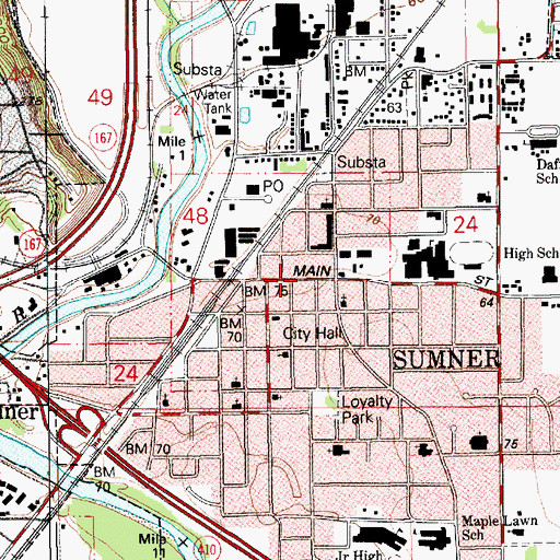 Topographic Map of Ryan House Museum, WA