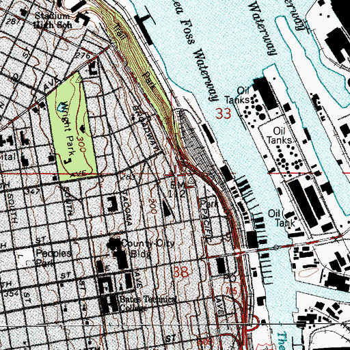 Topographic Map of Northern Pacific Building, WA