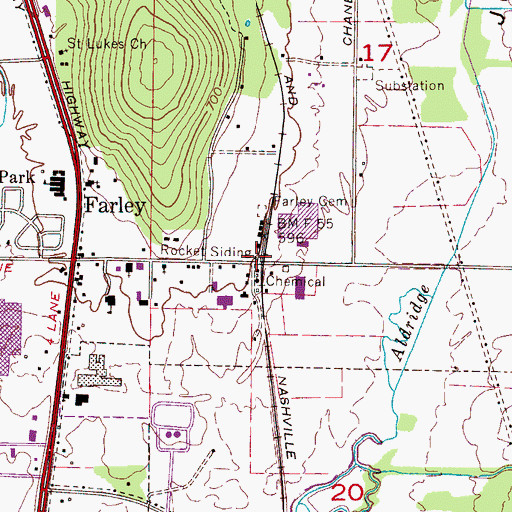 Topographic Map of Rocket Siding, AL
