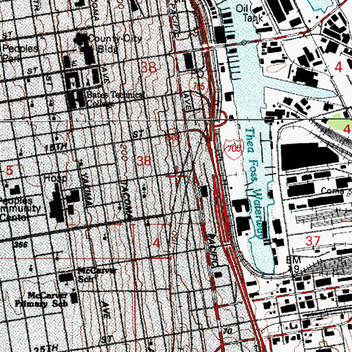 Topographic Map of Carlton Hotel, WA