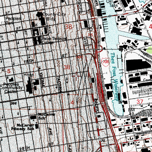Topographic Map of Massasoit Hotel, WA