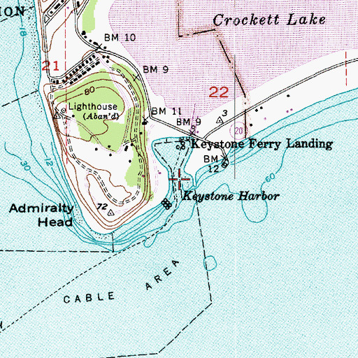 Topographic Map of Keystone Spit, WA